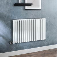 Radiateur design électrique horizontal – Blanc – 63, 5 x 100 cm - 2 rangs - Avec thermostat connecté chromé - Câblé - Vitality – ECOSO x Hudson Reed