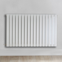 Radiateur design électrique horizontal – Blanc – 63, 5 x 100 cm – Avec thermostat intelligent externe – Câblé – Sloane – ECOSO x Hudson Reed