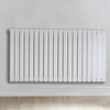 Radiateur design électrique horizontal – Blanc – 63, 5 x 118 cm – Avec thermostat intelligent externe – Câblé – Sloane – ECOSO x Hudson Reed