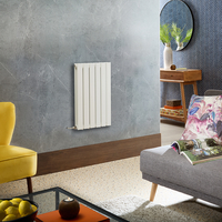 Radiateur design électrique horizontal – Blanc – 63, 5 x 42 cm – 2 rangs – Avec thermostat intelligent externe – Câblé – Delta – ECOSO x Hudson Reed