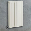 Radiateur design électrique horizontal – Blanc – 63, 5 x 42 cm – 2 rangs – Avec thermostat wifi chromé – Câblé – Delta – ECOSO x Hudson Reed