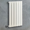 Radiateur design électrique horizontal – Blanc – 63, 5 x 42 cm – Avec thermostat wifi chromé – Câblé – Delta – ECOSO x Hudson Reed