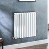 Radiateur design électrique horizontal – Blanc – 63, 5 x 59 cm - 2 rangs - Avec thermostat intelligent chromé - Câblé - Vitality – ECOSO x Hudson Reed