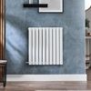 Radiateur design électrique horizontal – Blanc – 63, 5 x 59 cm - Avec thermostat wifi extrene - Câblé - Vitality – ECOSO x Hudson Reed