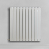 Radiateur design électrique horizontal – Blanc – 63, 5 x 59 cm – 2 rangs – Avec thermostat wifi externe – Câblé – Sloane – ECOSO x Hudson Reed