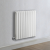Radiateur design électrique horizontal – Blanc – 63, 5 x 59 cm – 2 rangs – Thermostat intelligent chromé – Sur prise – Sloane – ECOSO x Hudson Reed