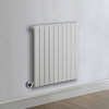 Radiateur design électrique horizontal – Blanc – 63, 5 x 59 cm – Avec thermostat intelligent chromé – Câblé – Sloane – ECOSO x Hudson Reed