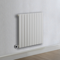 Radiateur design électrique horizontal – Blanc – 63, 5 x 59 cm – Avec thermostat intelligent chromé – Sur prise – Sloane – ECOSO x Hudson Reed