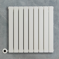 Radiateur design électrique horizontal – Blanc – 63, 5 x 63 cm – 2 rangs – Avec thermostat intelligent – Câblé – Delta – ECOSO x Hudson Reed