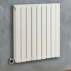 Radiateur design électrique horizontal – Blanc – 63, 5 x 63 cm – 2 rangs – Avec thermostat intelligent chromé – Câblé – Delta – ECOSO x Hudson Reed