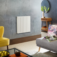 Radiateur design électrique horizontal – Blanc – 63, 5 x 63 cm – 2 rangs – Avec thermostat wifi externe – Câblé – Delta – ECOSO x Hudson Reed