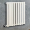 Radiateur design électrique horizontal – Blanc – 63, 5 x 63 cm – Avec thermostat intelligent chromé – Sur prise – Delta – ECOSO x Hudson Reed