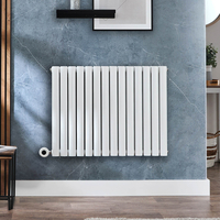 Radiateur design électrique horizontal – Blanc – 63, 5 x 82, 6 cm - 2 rangs - Avec thermostat wifi intégré - Câblé - Vitality – ECOSO x Hudson Reed
