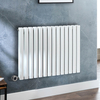 Radiateur design électrique horizontal – Blanc – 63, 5 x 82, 6 cm - 2 rangs - Thermostat intelligent chromé - Câblé - Vitality – ECOSO x Hudson Reed