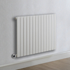 Radiateur design électrique horizontal – Blanc – 63, 5 x 82, 6 cm – Avec thermostat connecté chromé – Sur prise – Sloane – ECOSO x Hudson Reed