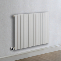 Radiateur design électrique horizontal – Blanc – 63, 5 x 82, 6 cm – Avec thermostat connecté chromé – Sur prise – Sloane – ECOSO x Hudson Reed