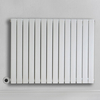 Radiateur design électrique horizontal – Blanc – 63, 5 x 82, 6 cm – Avec thermostat intelligent – Sur prise – Sloane – ECOSO x Hudson Reed