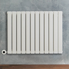 Radiateur design électrique horizontal – Blanc – 63, 5 x 84 cm – 2 rangs – Avec thermostat connecté – Câblé – Delta – ECOSO x Hudson Reed