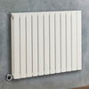 Radiateur design électrique horizontal – Blanc – 63, 5 x 84 cm – 2 rangs – Avec thermostat connecté chromé – Sur prise – Delta – ECOSO x Hudson Reed