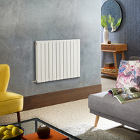 Radiateur design électrique horizontal – Blanc – 63, 5 x 84 cm – 2 rangs – Avec thermostat wifi externe – Câblé – Delta – ECOSO x Hudson Reed