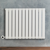 Radiateur design électrique horizontal – Blanc – 63, 5 x 84 cm – Avec thermostat connecté – Câblé – Delta – ECOSO x Hudson Reed