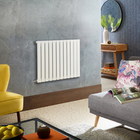 Radiateur design électrique horizontal – Blanc – 63, 5 x 84 cm – Avec thermostat wifi externe – Câblé – Delta – ECOSO x Hudson Reed