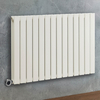 Radiateur design électrique horizontal – Blanc – 63, 5 x 98 cm – 2 rangs – Avec thermostat connecté chromé – Câblé – Delta – ECOSO x Hudson Reed