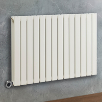 Radiateur design électrique horizontal – Blanc – 63, 5 x 98 cm – 2 rangs – Avec thermostat connecté chromé – Câblé – Delta – ECOSO x Hudson Reed
