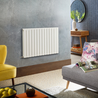 Radiateur design électrique horizontal – Blanc – 63, 5 x 98 cm – 2 rangs – Avec thermostat wifi externe – Câblé – Delta – ECOSO x Hudson Reed