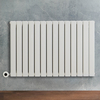 Radiateur design électrique horizontal – Blanc – 63, 5 x 98 cm – 2 rangs – Avec thermostat wifi intégré – Câblé – Delta – ECOSO x Hudson Reed