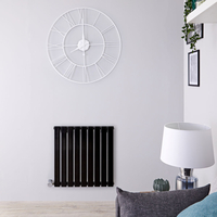 Radiateur design électrique horizontal – Noir - 63, 5 cm x 63 cm x 4, 6 cm - Delta