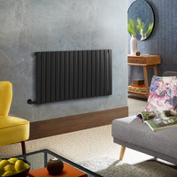 Radiateur design électrique horizontal – Noir – 63, 5 cm x 119 cm – Avec thermostat externe – Câblé avec cache câble – Delta – ECOSO par Hudson Reed