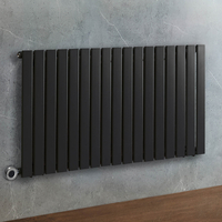 Radiateur design électrique horizontal – Noir – 63, 5 cm x 119 cm – Avec thermostat intégré chromé – Câblé – Delta – ECOSO par Hudson Reed