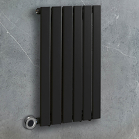 Radiateur design électrique horizontal – Noir – 63, 5 cm x 42 cm – Avec thermostat intégré chromé – Sur prise – Delta – ECOSO par Hudson Reed