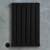 Radiateur design électrique horizontal – Noir – 63, 5 cm x 42 cm – Double rang – Avec thermostat intégré – Sur prise – Delta – ECOSO par Hudson Reed