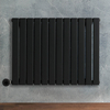 Radiateur design électrique horizontal – Noir – 63, 5 cm x 84 cm – Avec thermostat intégré – Câblé – Delta – ECOSO par Hudson Reed
