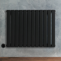 Radiateur design électrique horizontal – Noir – 63, 5 cm x 84 cm – Avec thermostat intégré – Câblé – Delta – ECOSO par Hudson Reed