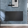 Radiateur design électrique horizontal – Noir – 63, 5 x 118 cm - Avec thermostat intelligent - Câblé - Vitality – ECOSO x Hudson Reed