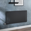 Radiateur design électrique horizontal – Noir – 63, 5 x 118 cm - Avec thermostat wifi chromé - Sur prise - Vitality – ECOSO x Hudson Reed
