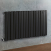 Radiateur design électrique horizontal – Noir – 63, 5 x 119 cm – Avec thermostat wifi chromé – Sur prise – Delta – ECOSO x Hudson Reed