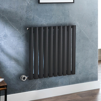 Radiateur design électrique horizontal – Noir – 63, 5 x 59 cm - Avec thermostat intelligent chromé - Câblé - Vitality – ECOSO x Hudson Reed