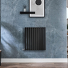 Radiateur design électrique horizontal – Noir – 63, 5 x 59 cm - Avec thermostat intelligent extrene - Câblé - Vitality – ECOSO x Hudson Reed