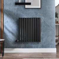 Radiateur design électrique horizontal – Noir – 63, 5 x 59 cm - Avec thermostat wifi intégré - Câblé - Vitality – ECOSO x Hudson Reed