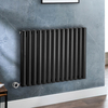 Radiateur design électrique horizontal – Noir – 63, 5 x 82, 6 cm - 2 rangs - Thermostat connecté chromé - Câblé - Vitality – ECOSO x Hudson Reed