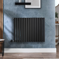 Radiateur design électrique horizontal – Noir – 63, 5 x 82, 6 cm - Avec thermostat connecté - Câblé - Vitality – ECOSO x Hudson Reed