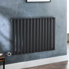 Radiateur design électrique horizontal – Noir – 63, 5 x 82, 6 cm - Avec thermostat connecté chromé - Câblé - Vitality – ECOSO x Hudson Reed