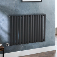 Radiateur design électrique horizontal – Noir – 63, 5 x 82, 6 cm - Avec thermostat connecté chromé - Câblé - Vitality – ECOSO x Hudson Reed