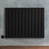 Radiateur design électrique horizontal – Noir – 63, 5 x 84 cm – 2 rangs – Avec thermostat connecté – Câblé – Delta – ECOSO x Hudson Reed