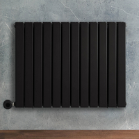 Radiateur design électrique horizontal – Noir – 63, 5 x 84 cm – 2 rangs – Avec thermostat connecté – Câblé – Delta – ECOSO x Hudson Reed