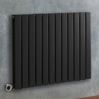 Radiateur design électrique horizontal – Noir – 63, 5 x 84 cm – 2 rangs – Avec thermostat wifi chromé – Sur prise – Delta – ECOSO x Hudson Reed